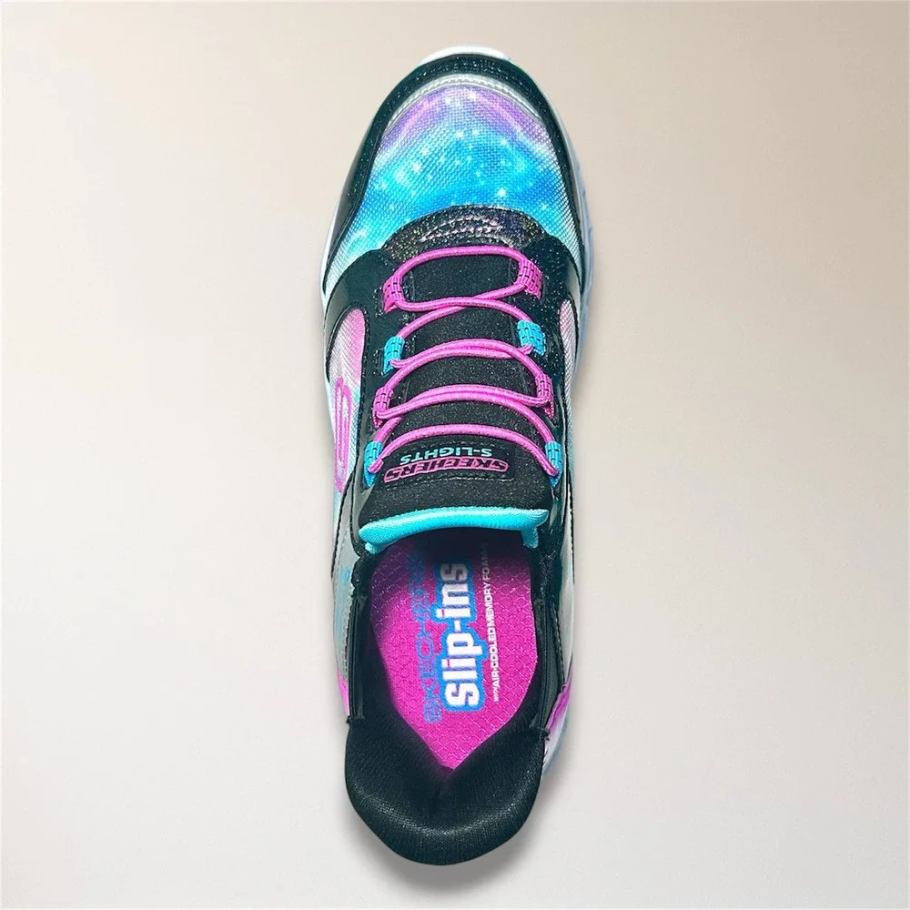 Skechers S Lights Galaxy Lights Slip Ins Tie Dye Athletic Sneakers Youth US 3